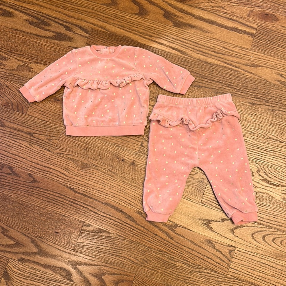 EUC Little Me Pink Matching Set; Size 12M